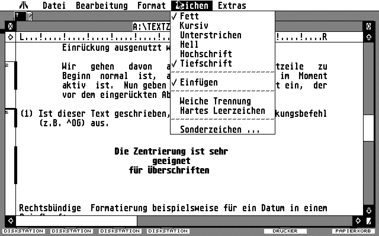 Mastertext ST atari screenshot