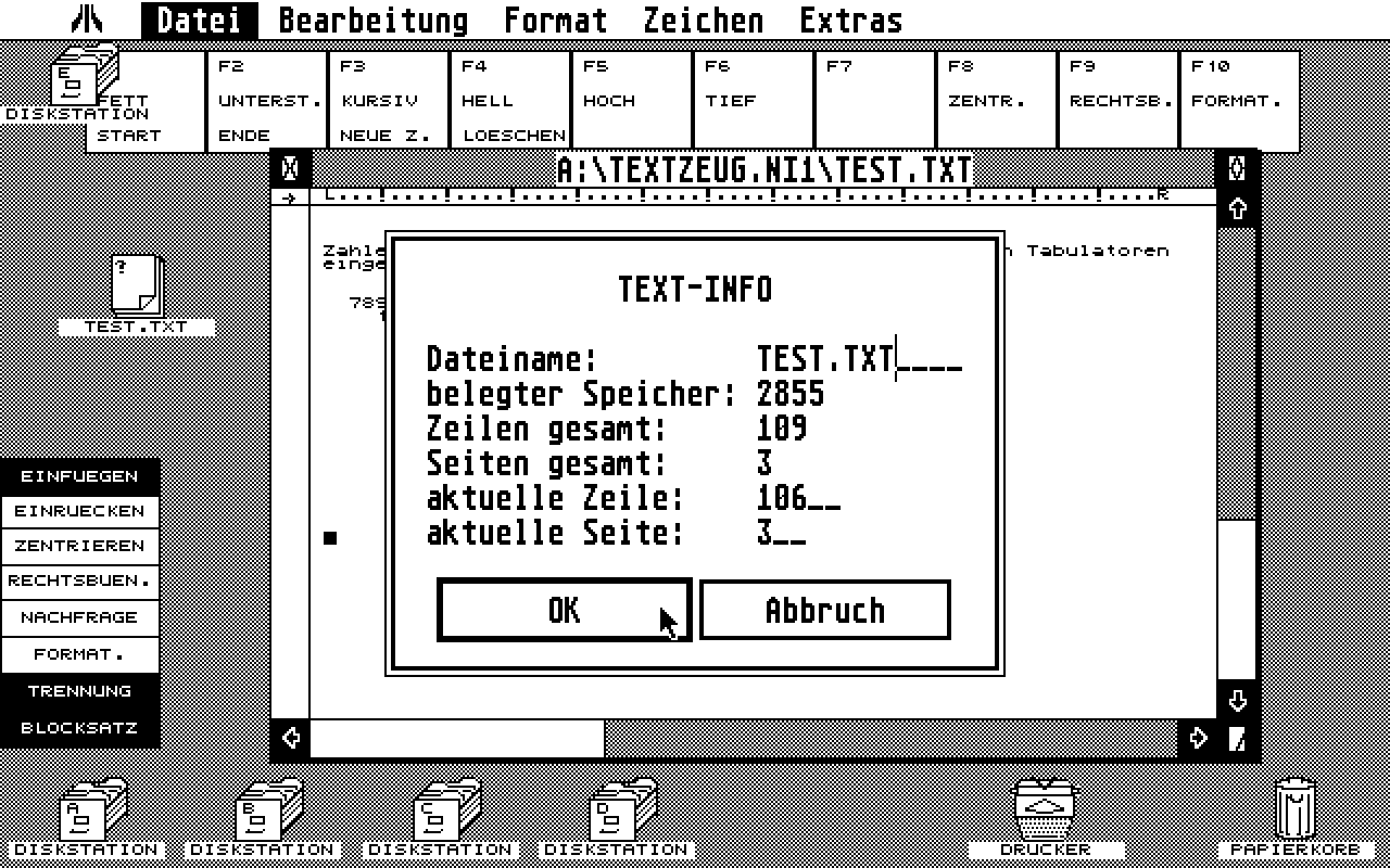 Mastertext ST atari screenshot