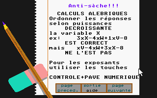 Mathex Collège 6e-5e-4e-3e atari screenshot