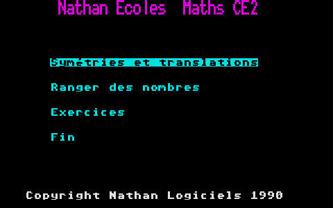 Maths CE2 atari screenshot