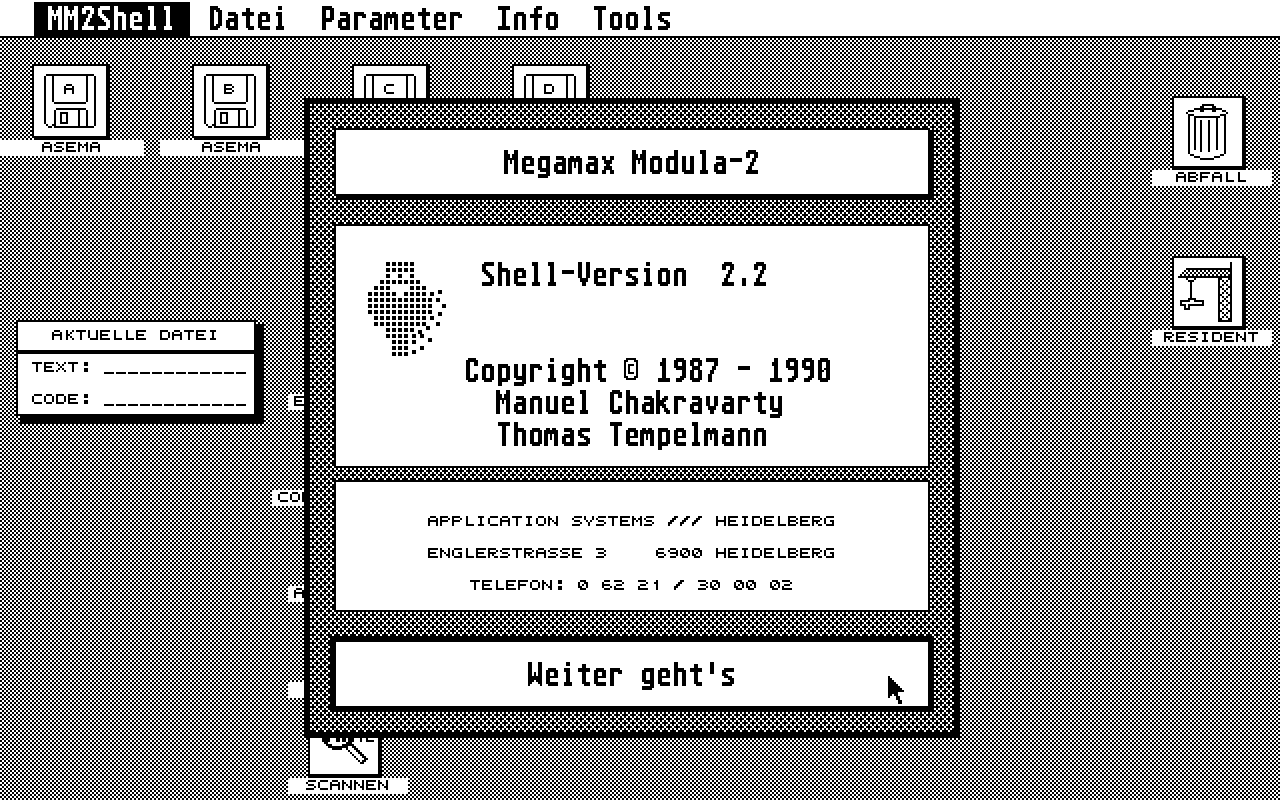 Megamax Modula-2 atari screenshot