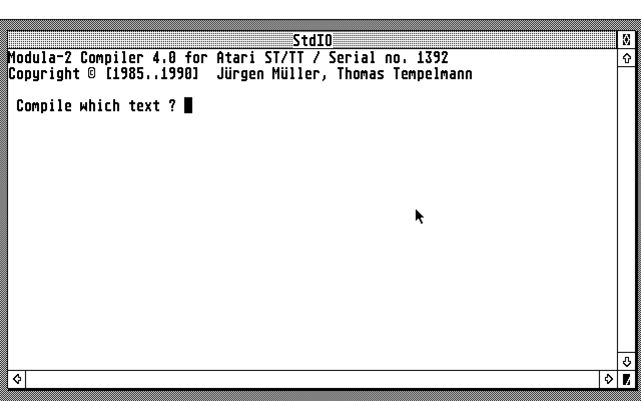 Megamax Modula-2 atari screenshot
