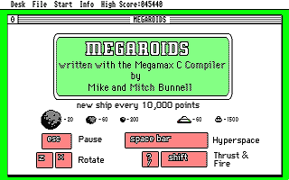 Megaroids atari screenshot