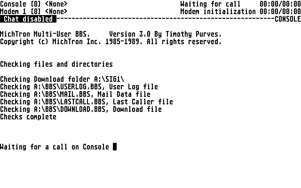 Michtron BBS — screenshot 1