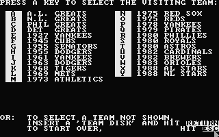 Microleague Baseball II atari screenshot