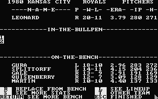 Microleague Baseball II atari screenshot