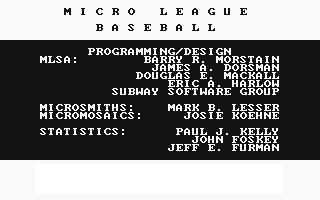 Micro League Baseball atari screenshot