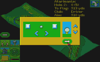 Microprose Golf atari screenshot