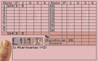 Microprose Golf atari screenshot