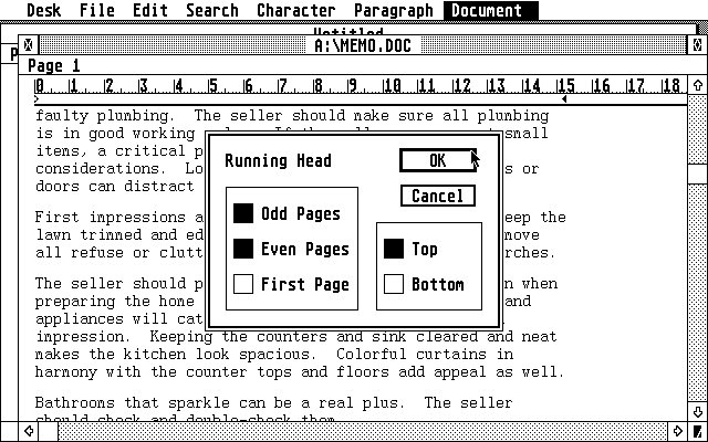 Microsoft Write atari screenshot