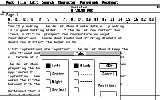 Microsoft Write atari screenshot