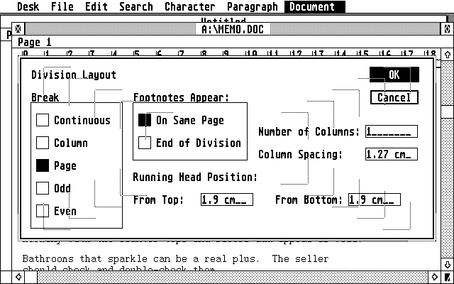 Microsoft Write atari screenshot