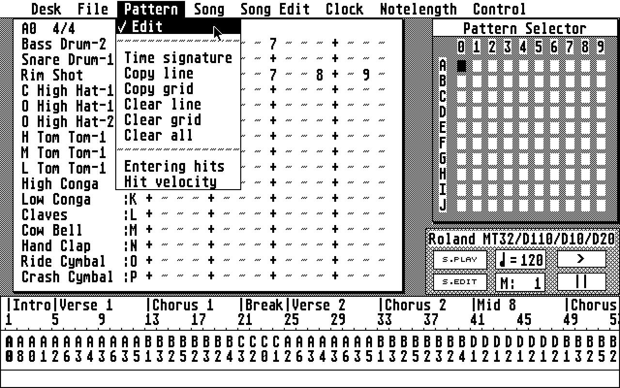 MIDI Drummer atari screenshot
