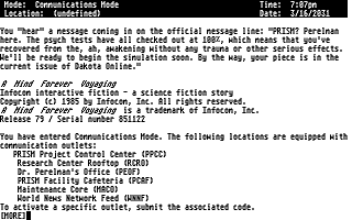 Mind Forever Voyaging (A) atari screenshot