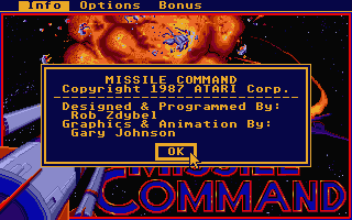 Missile Command atari screenshot
