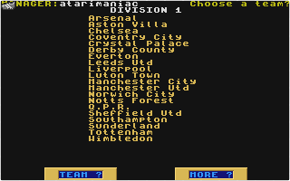 Multi Player Soccer Manager atari screenshot