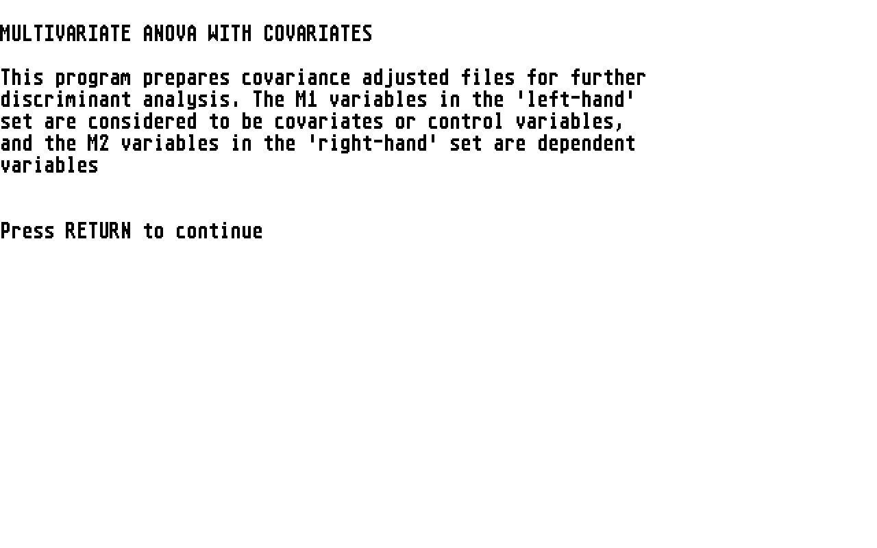 Multivariate Analysis atari screenshot