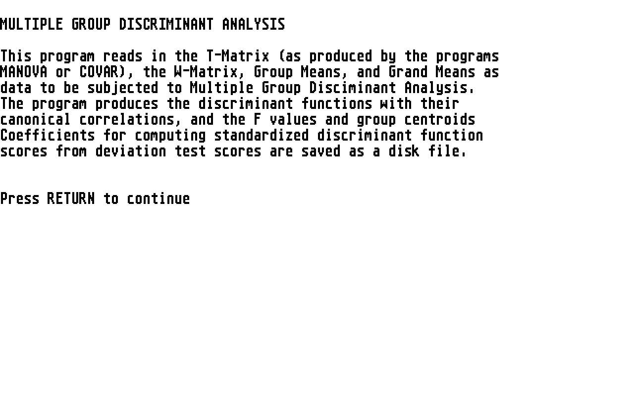 Multivariate Analysis atari screenshot