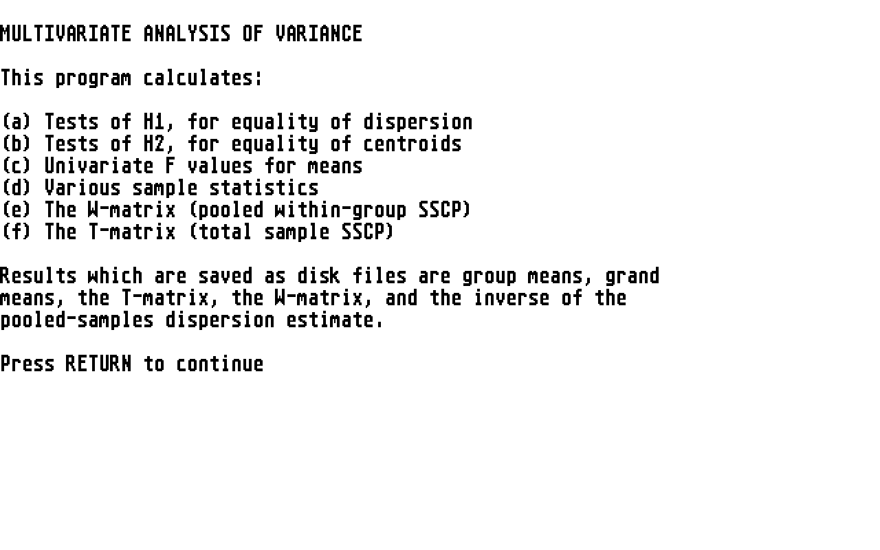 Multivariate Analysis atari screenshot