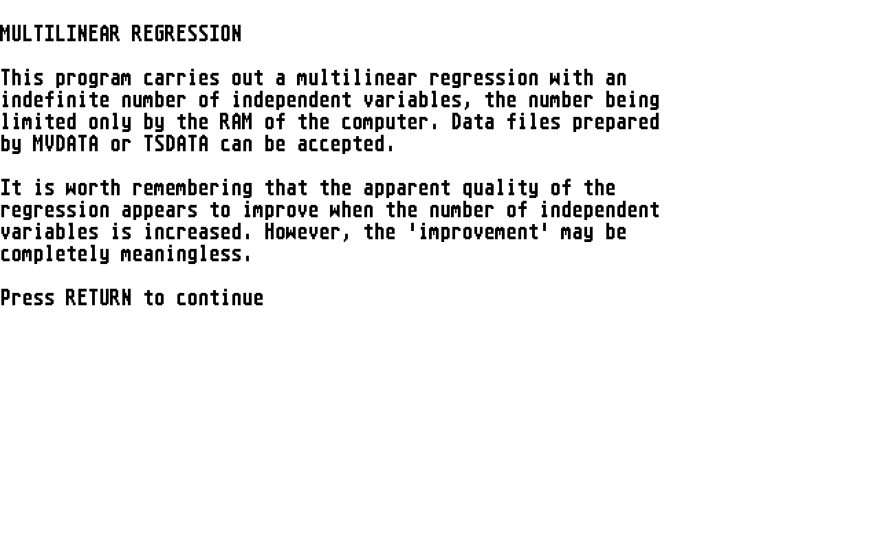 Multivariate Analysis atari screenshot