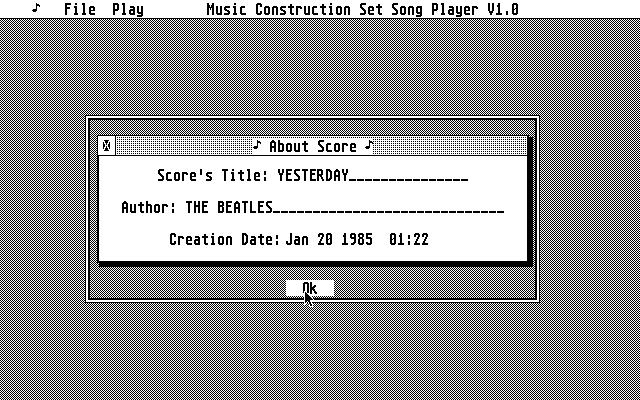 Music Construction Set Sound Player atari screenshot