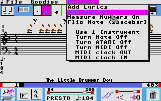 Music Studio (The) atari screenshot