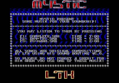 Mystic Music Disk One atari screenshot