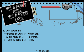 Not a Penny More, Not a Penny Less atari screenshot