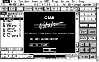Notator atari screenshot