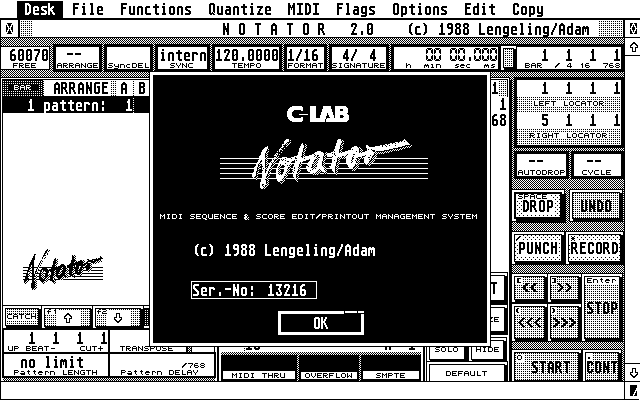 Notator atari screenshot