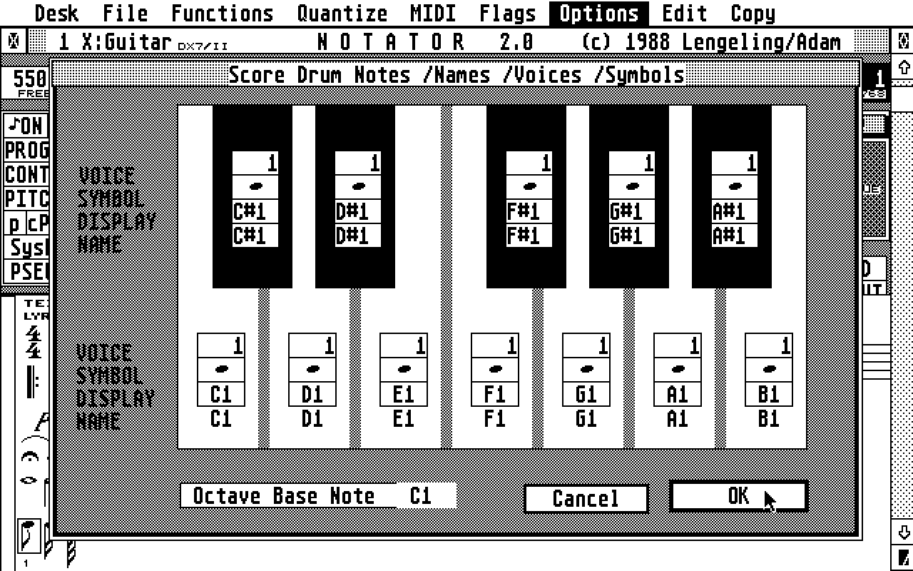 Notator atari screenshot