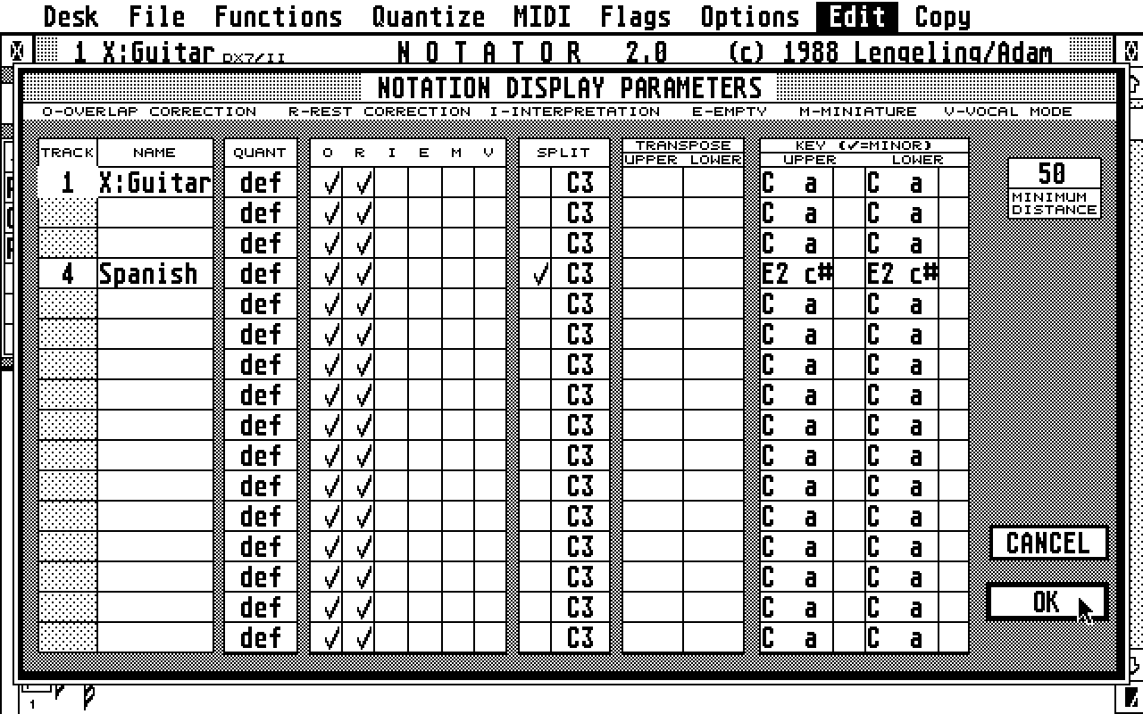 Notator atari screenshot