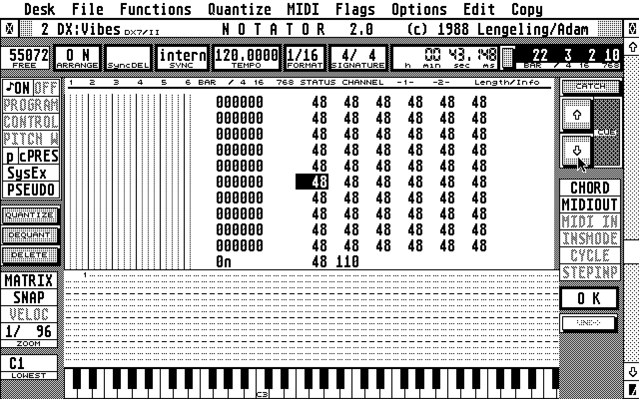 Notator atari screenshot