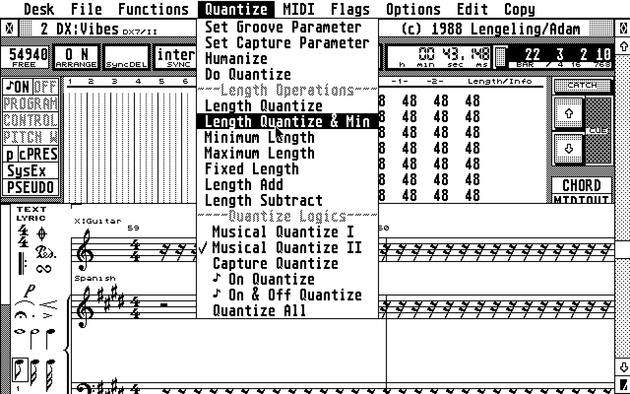 Notator atari screenshot