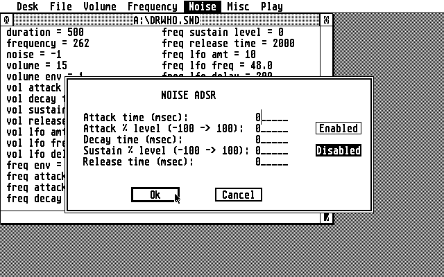 NSQ Soundeditor atari screenshot