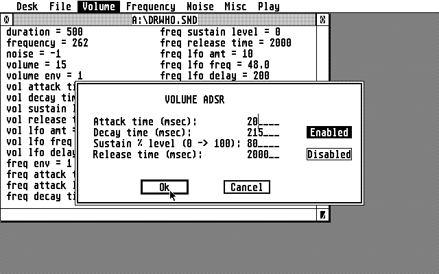 NSQ Soundeditor atari screenshot