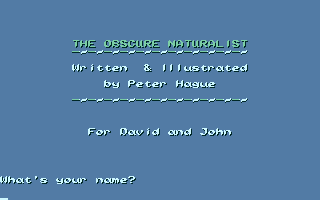 Obscure Naturalist atari screenshot