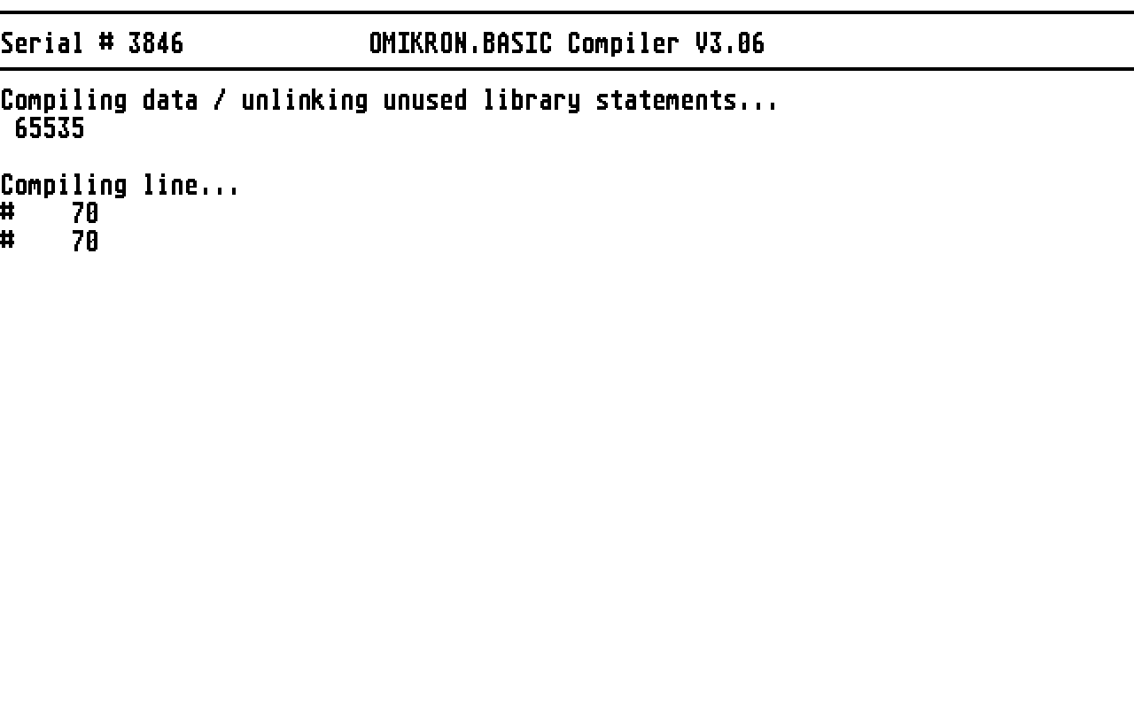 Omikron BASIC Compiler — screenshot 1