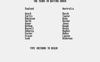 One Day Cricket atari screenshot