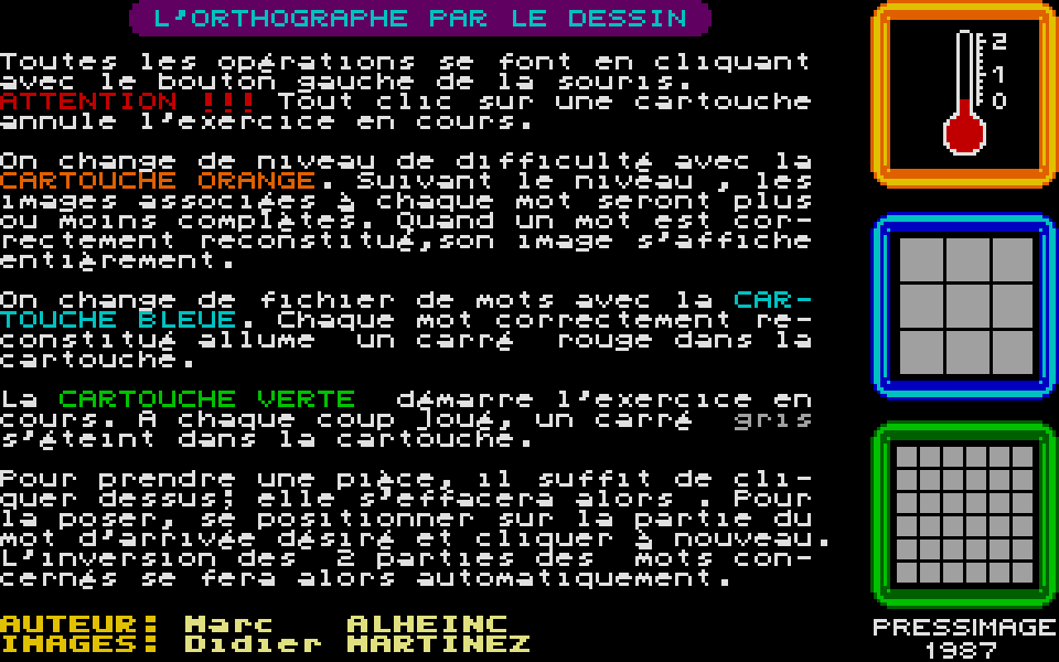Orthographe par le Dessin (L') atari screenshot
