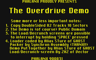 Overdrive Demo (The) atari screenshot