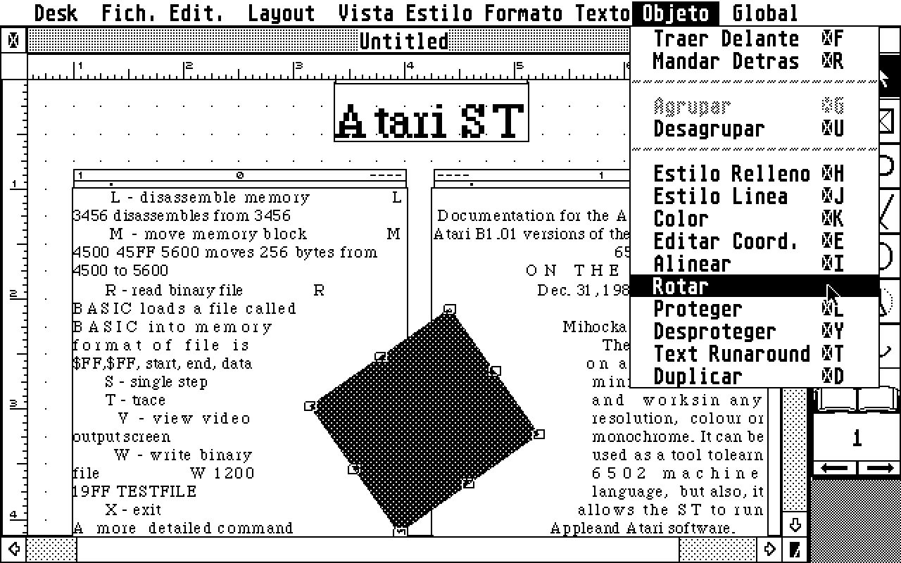 PageStream atari screenshot