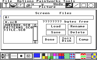 Paintworks atari screenshot
