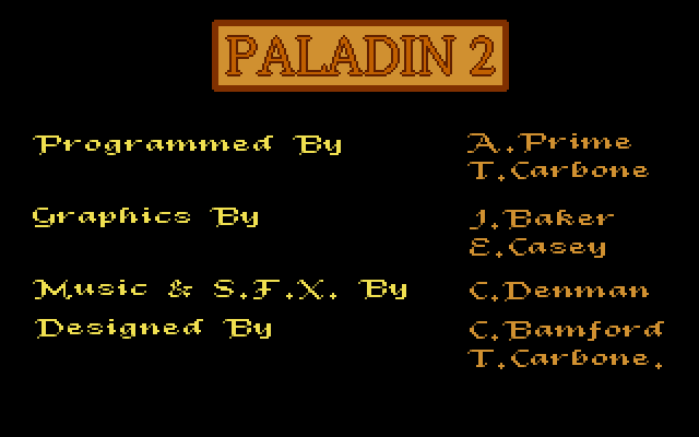 Paladin II atari screenshot