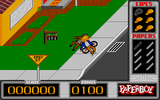 Paperboy atari screenshot