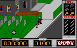 Paperboy atari screenshot