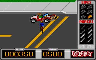 Paperboy atari screenshot