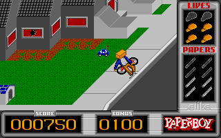 Paperboy atari screenshot