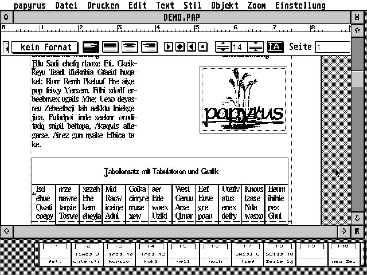 Papyrus atari screenshot