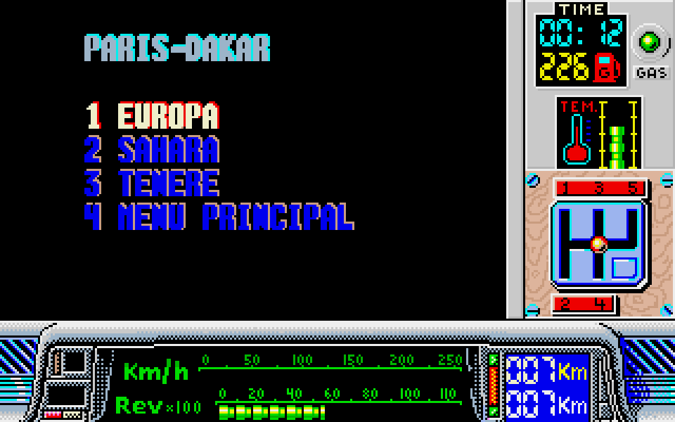 Paris-Dakar atari screenshot